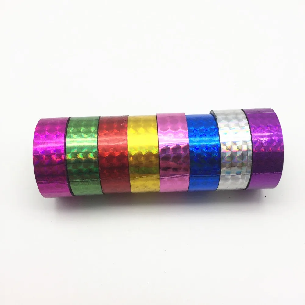 8 цветов 18 мм X 30 ярдов Блестки для ногтей призмы ленты металлический подарок упаковка рождественские украшения для свадьбы в стиле Скрапбукинг наклейки