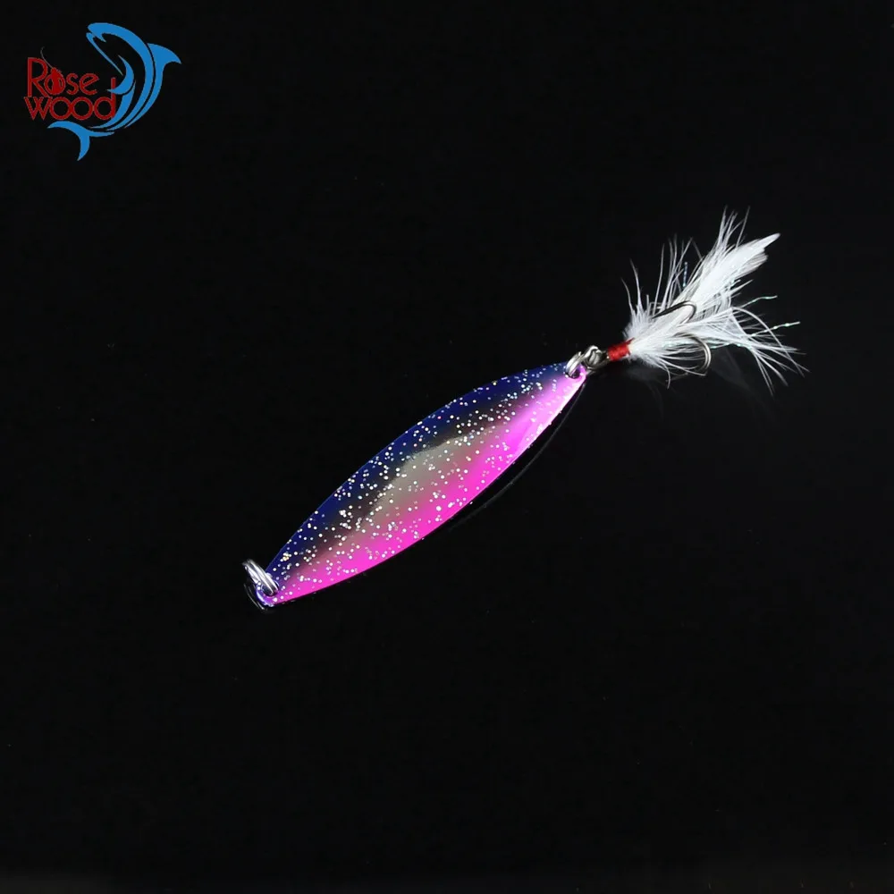 Fishing Lures Metal Spoons Hard Bait 1pcs Metal Fishing Lure Spinner Baits Fish Treble Hooks Tackle Salmon Bass  (10)