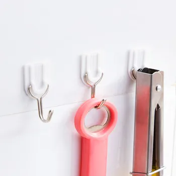 

6pcs Magic Hooks Self Adhensive Sticky Holders for Kitchen Bathroom Door Hanger Small Hanging Hooks for Bath Ball Clothes