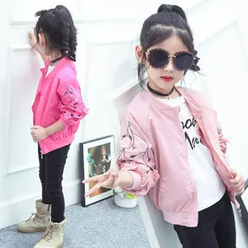 

2018 Kids Girls Clothes Coats Children Outerwear Fashion Girl Coat Long Sleeve 3 Colors Spring Autumn Jacket For 3T-10 Yrs Girls