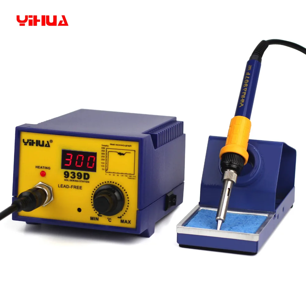 

YIHUA 939D soldering station Electric iron+ceramic heating element +lots gift as photo 220V 110V EU US Plug for choose