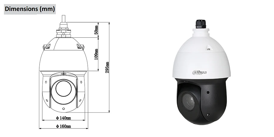 Dahua DH-SD49225T-HN 2MP 25x Starlight сетевая скоростная купольная камера IR100M PTZ сетевая камера SD49225T-HN с логотипом