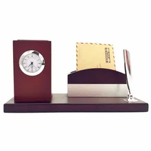 Solid Wood Pen Holder Clock and Personalized Creative Pen Clock Clock Solid Wood Alarm Clock golfers pen set with clock