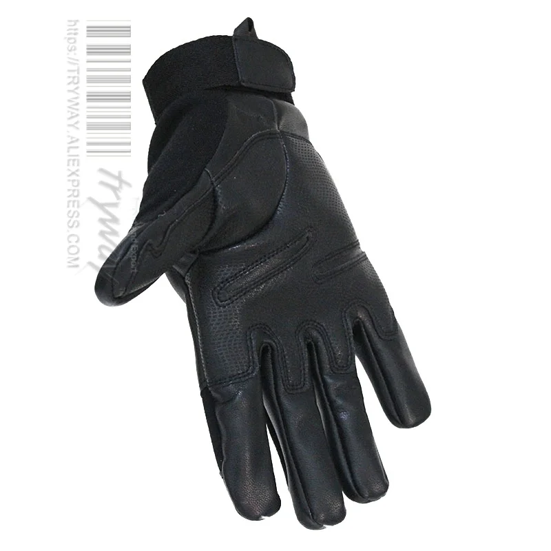 Тактические Черные перчатки с полным пальцем из искусственной кожи HellStorm военные армейские страйкбол Регулируемые защитные походные перчатки