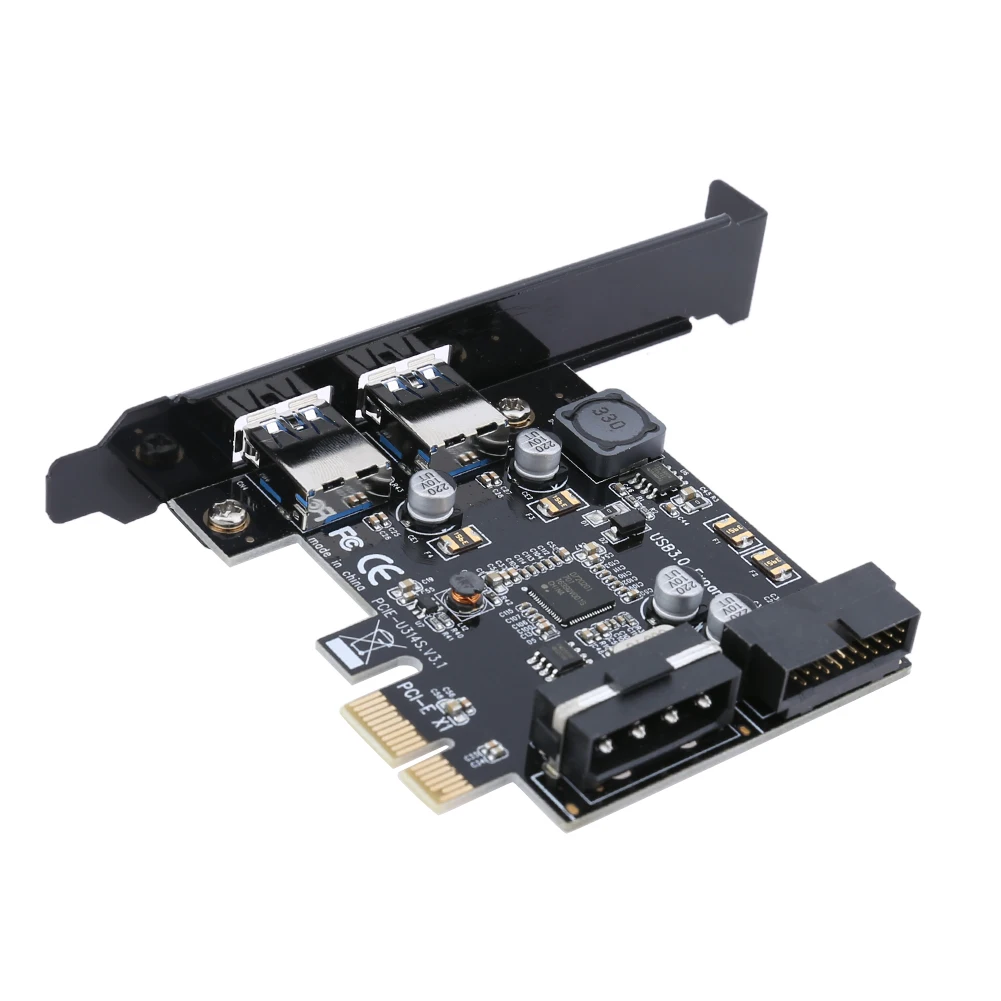 PCI Express PCI E to USB 3.0 2 Port PC Expansion Extender Adapter Card 20Pin PCI E to Dual USB 3