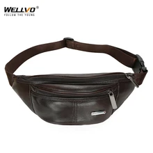 Мужские кожаные сумки на пояс, многофункциональный кошелек для телефона, кошелек, сумка для хранения, дорожная нагрудная сумка, сумки через плечо для мужчин XA189WC