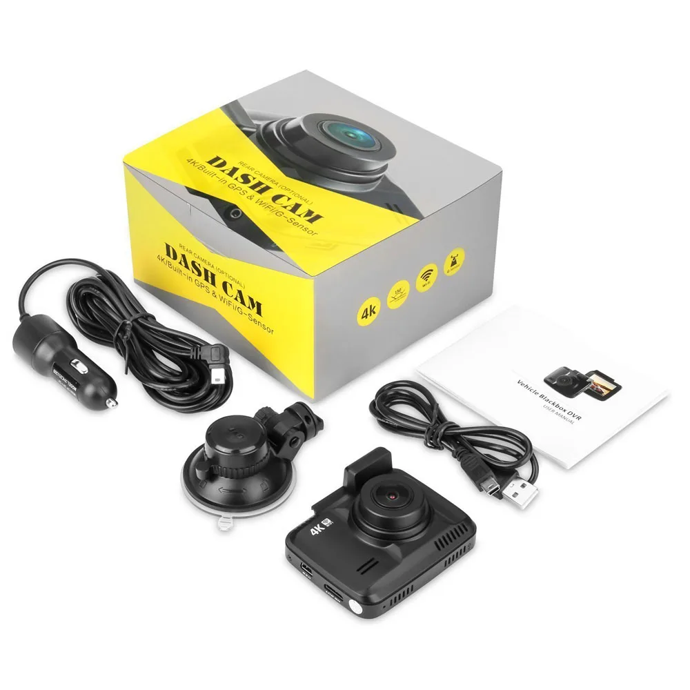 Двойной объектив GS63D WiFi FHD 1080P фронтальная видеорегистратор Novatek 96660 камера Встроенный gps+ VGA задний Автомобильный видеорегистратор 2880x2160 P