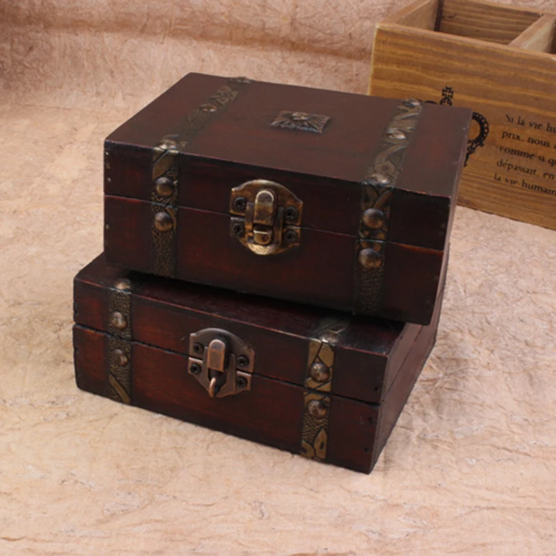 Винтажная деревянная коробка с замком, органайзер для хранения драгоценностей, держатель, серьги, кольца, ювелирный органайзер, чехол, подарок на день Святого Валентина