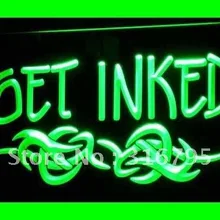 I316 получить INKED тату пирсинг Магазин светодиодный неоновый свет знак включения/выключения 20+ цвета 5 размеров