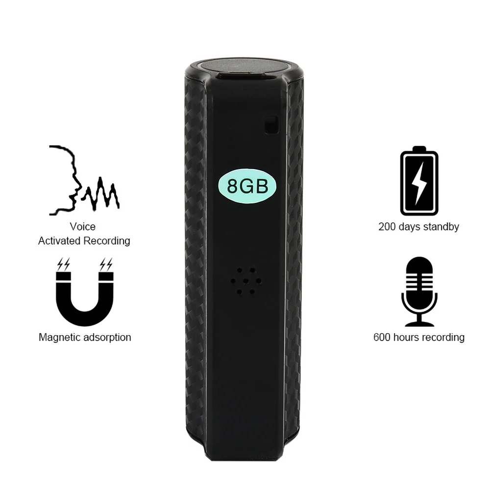 Mini Hidden Digital Voice Recorder 8GB USB Professional 600 Hours HD