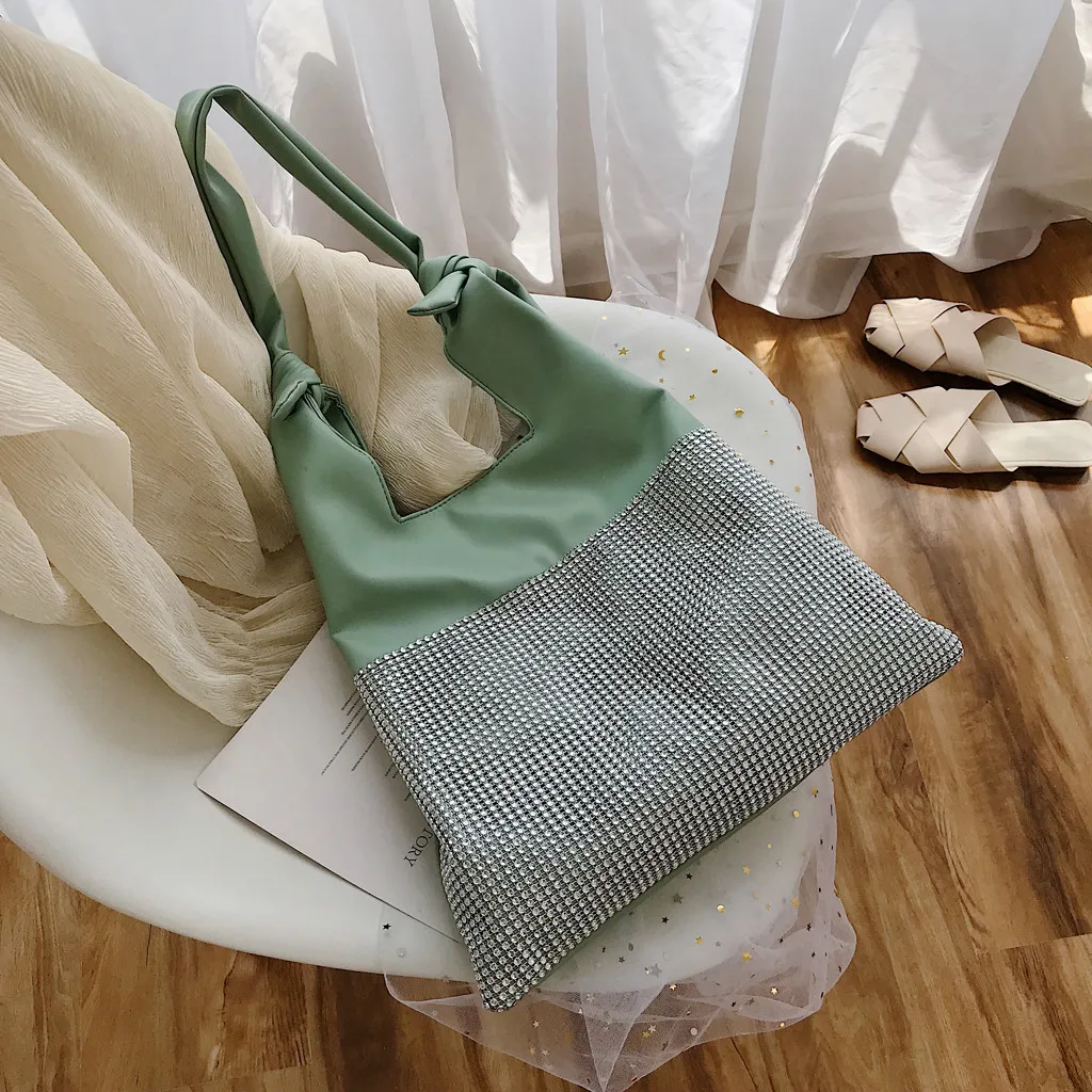 OCARDIAN Fashion Mini Flap Handbag Simple Women's Sequins Handle Bag Laies Soft Leather Diamonds Tie Messenger Bag Bandolera J19