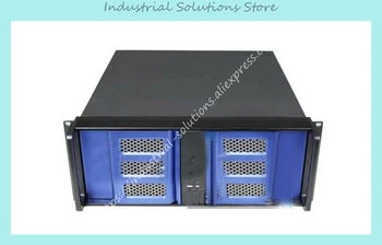 

New 4U Computer Case Double Door Aluminum Panel 3 Optical Drive Bit 8 Hard Drive 4U Server Computer Case Blue