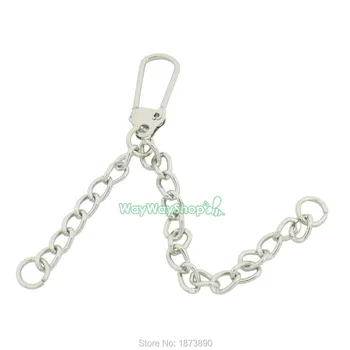 

500 PCS Double Chain Keyring keychain for Bag Charms bead zip key Nickle
