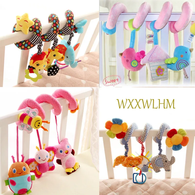 

Crib bed trailer hanging multifunctional music puzzle bedside rattle Stroller Baby Bee Toy Baby Music Crib Bee Pink Bed rattle