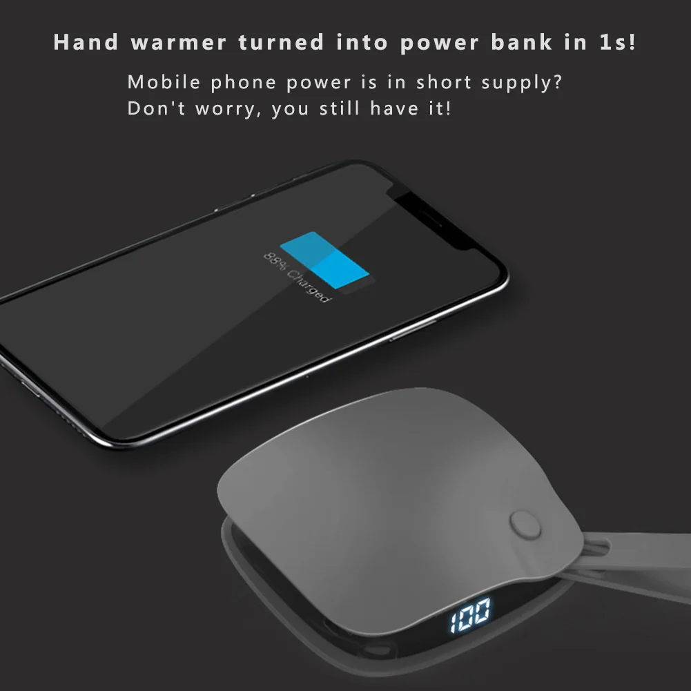 Multi-function портативное зарядное устройство бизнес-класса грелка для рук Портативный креативный USB Мобильный power Bank грелка для рук со светодио дный ным цифровым дисплеем 1 шт