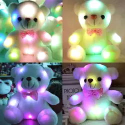 Светящийся светодиодный плюшевый Набивная игрушка «Медведь» плюшевая игрушка красочный светящийся подарок ребенок Рождество