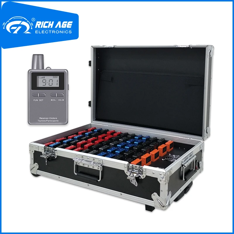 

RichiTek Wireless Whisper Tour Guide Mini 2 Transmitters+58 Receivers For Tour Guide With Condenser Microphone