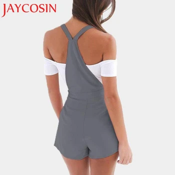 

jumpsuits bodysuits Women Zip Dungarees Fit Solid Rompers High Waist Playsuit Shorts Pants 0629