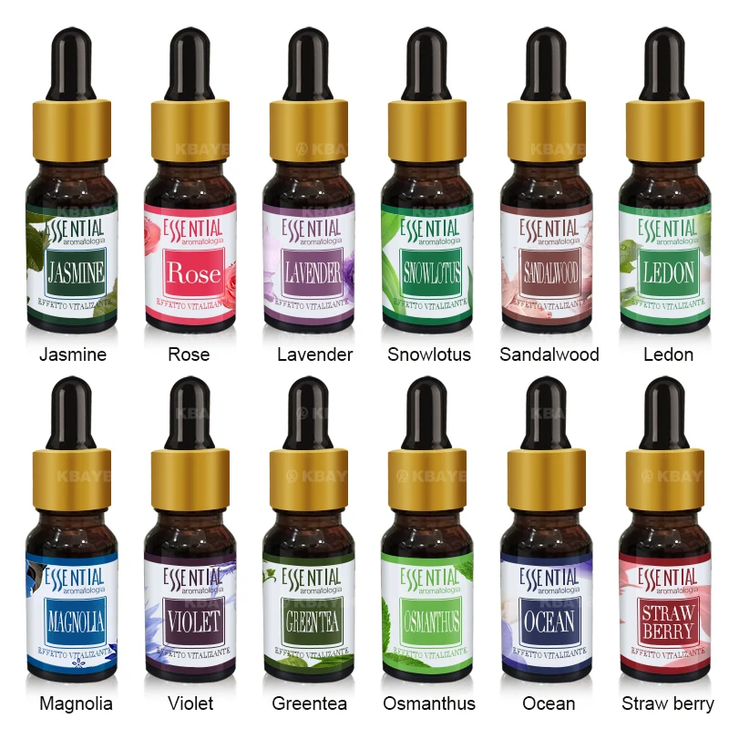 

EJOAI Brand New Water-soluble Oil Essential Oils Set for Aromatherapy Lavender Humidifier Oil with 12 Kinds of Fragrance Rose
