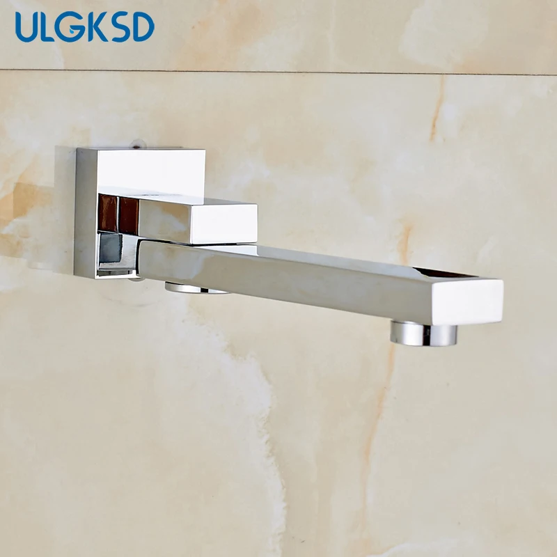 ULGKSD Хром Матовый никель стиральная кран Черный Латунь ванна кран аксессуары для ванной комнаты настенный водонепроницаемый воды