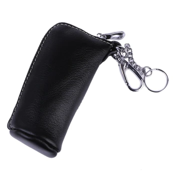 

THINKTHENDO 1PC Vintage Genuine Leather Key Bag Key Holders Keychain Casual Coin Purse For Men