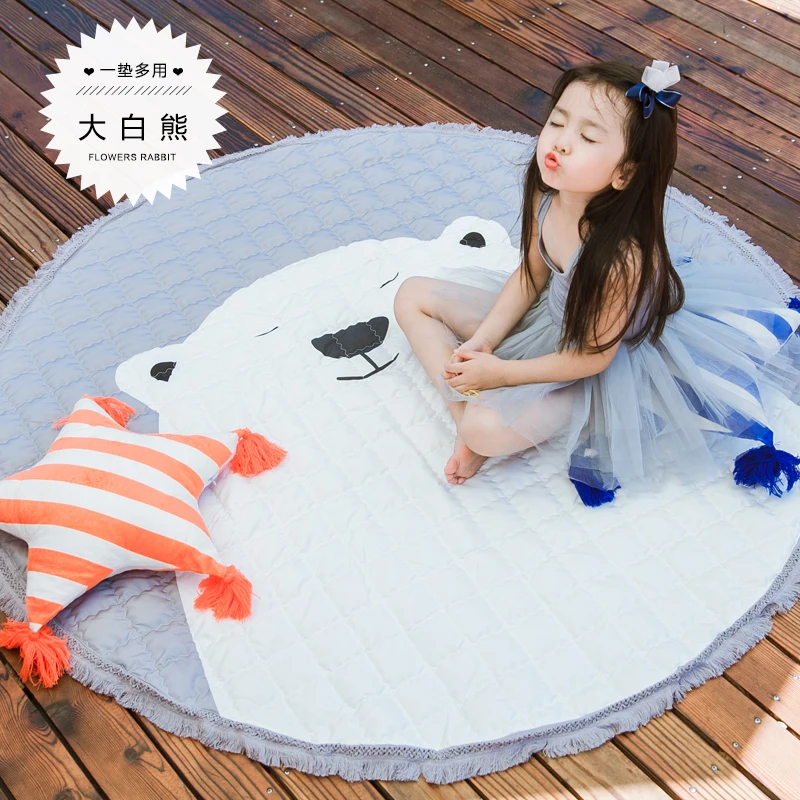 

145cm Home decor Kids room Carpet round 150*150cm fox baby play mat Patchwork picnic blanket ANITSLIP tapetes para casa sala kid