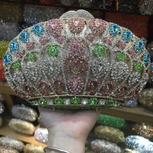 Вечерняя сумочка с кристаллами, фиолетовые камни, стразы, клатч, вечерняя сумочка, женская вечерняя сумочка, Свадебный клатч, розовый/красный/серебристый женский клатч