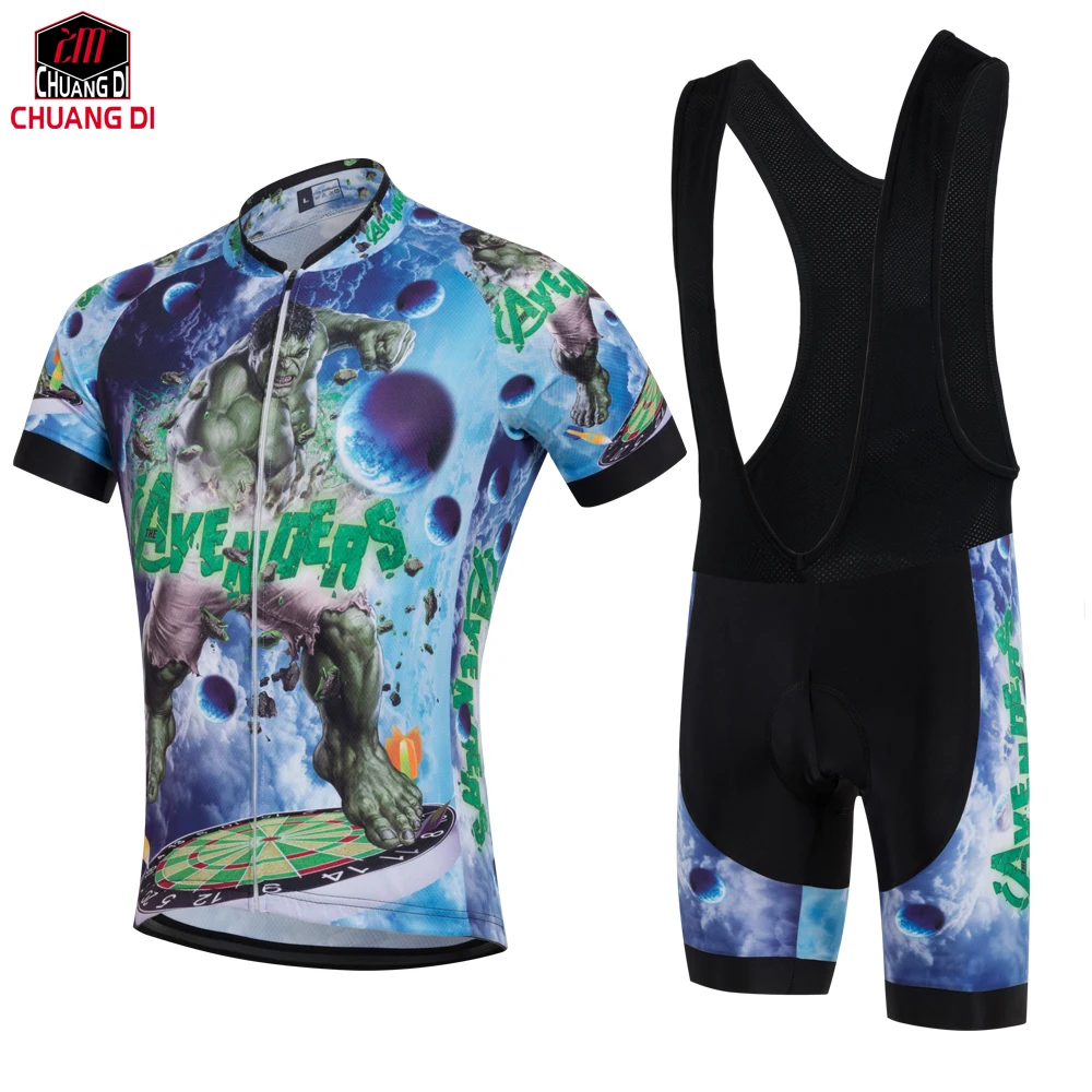 

ZM 2019 Cycling Jersey Incredible Hulk Ropa New Bike Racing Cycle Bicycle Cycling Mtb Breathable Short Sleeves Gel Pad Jersey