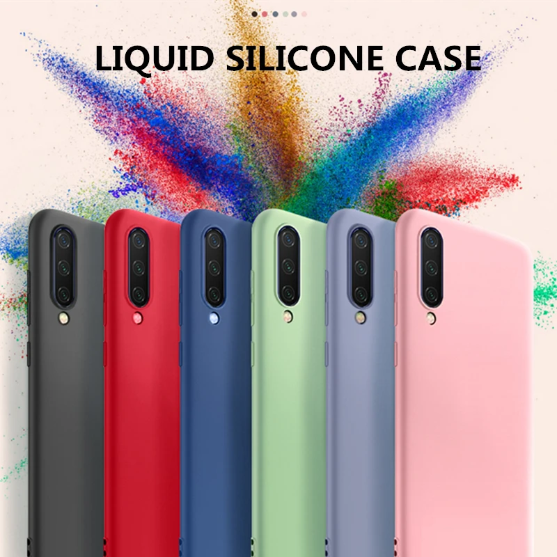 

Original Liquid Silicone Cute Cases For Xiaomi Mi CC9 Covers Mi CC9e Full Protection Soft Phone Bag Shell On Mi CC9 e Fundas