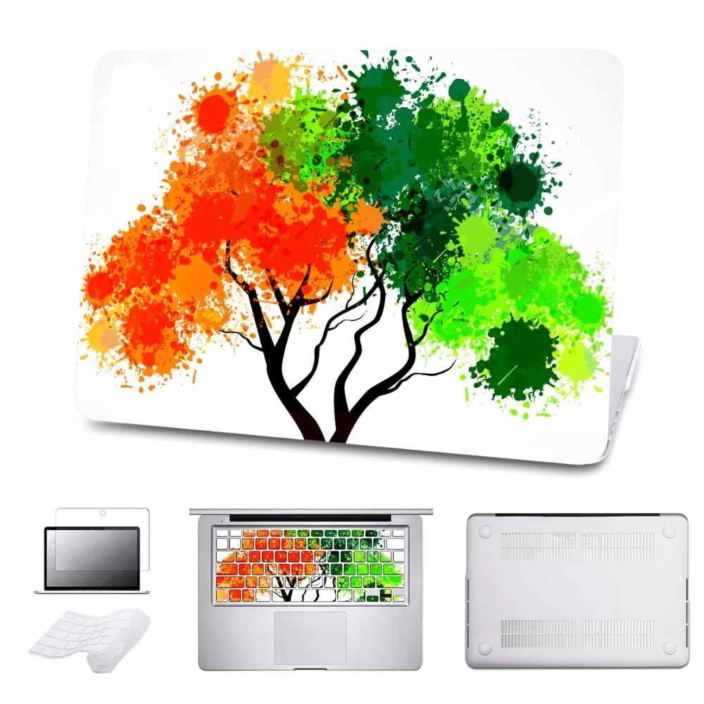 

Colored Tree Pattern Hard Case Protector For MacBook 12 inch Air 11 13 inch Pro Retina 13 inch Pro 13 Touch Bar 13 5 in 1 Bundle