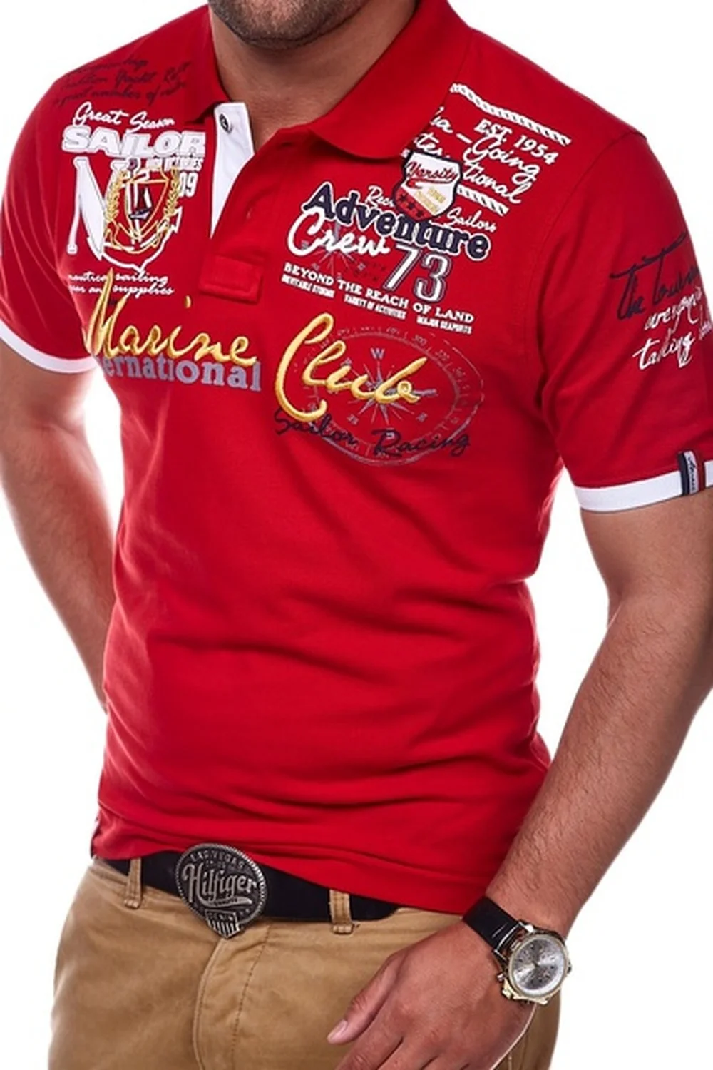 

Men's Fashion Personality Cultivating Short-sleeved Polo Shirts