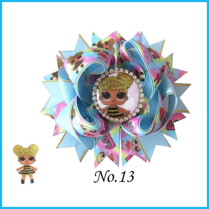 

30 BLESSING Good Girl 4.5" Princess Hair Bow Clip C- Joyful Rhinestone Baby
