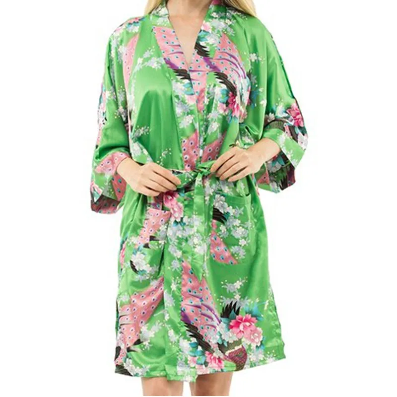 light green Ярко розовый китайский женский Шелковый Искусственный шелк мини халат соблазнительное кимоно банное платье очаровательное интимное Нижнее белье Пижама S M L XL XXL XXXL - Цвет: light green