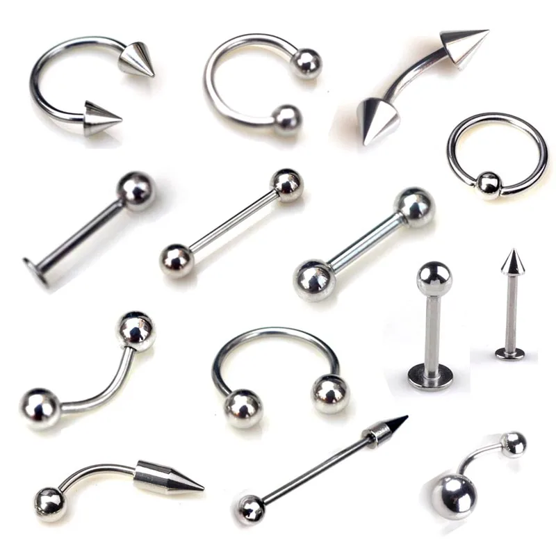 Ball 316l surgical steel curved barbell. штанга пирсинг. сережка для пирсинга. пирсинг сталь. пирсинг циркуляр с шипами.