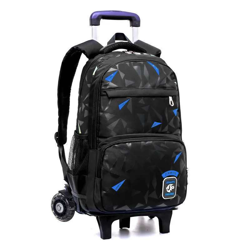 2/3 для девочек на колесиках, сумки на колесиках, Детские Сумки на колесиках, рюкзак для мальчиков, рюкзак для начальной школы, детский Багаж для путешествий, Mochila - Цвет: black blue 2 wheels