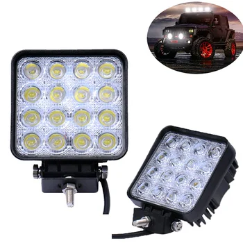 

2Pcs 48W Square LED Work Light Bar as Spot/Flood LED Offroad Light Lamp Worklight for Offroad ATV Motorcycle Car Truck