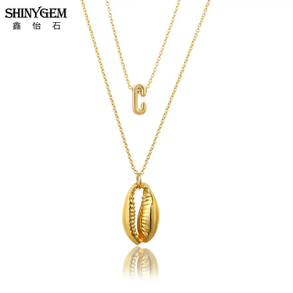 Модные Двухслойные ожерелья ShinyGem ювелирные изделия из цинковых ракушек подвески