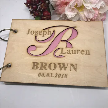 

Custom wood wedding guest book, horizontal landscape guestbook wedding album sign in book hardcover wedding guestbook wedding pl
