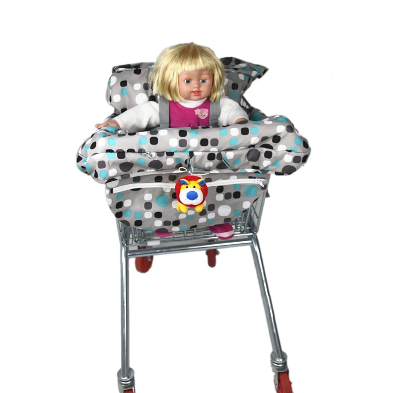 

Multifunction baby folding shopping cart cover dots Blue pink safety Easy to carry for kids child chair seat cloth protect