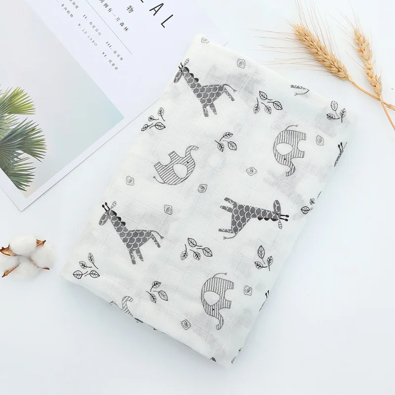 Бамбуковое Хлопковое одеяло для новорожденного ребенка пеленать бамбуковое Хлопковое одеяло Младенческая обертка мягкое детское банное полотенце-пеленка одеяло s - Цвет: Giraffe