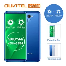 Oukitel K5000 Pantalla 18:9 5.7 “HD Android7.0 MTK6750T Móvil 4G + 64G Octa Core 5000 mAh 16MP IDENTIFICACIÓN Del Dedo Del Móvil de Carga rápida