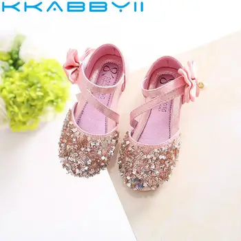 

New Fashion Girls Sandals Sequins Glitter Shoes For Girls Spring Autum Children Princess Dress Party Shoes Size 21-36