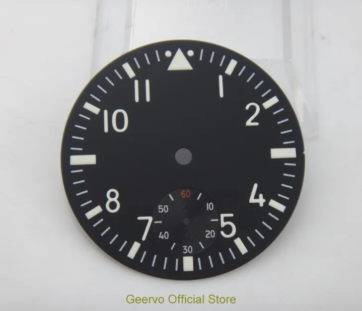 

38.9mm GEERVO fashion sterile luminous Number black dial fit 6498 movement Men's watch dial 01