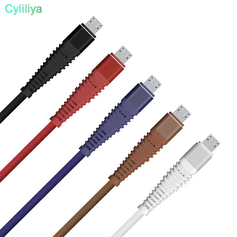 200 шт./лот 1 м Micro USB кабель 2A быстрая Синхронизация данных зарядное устройство через Micro USB для samsung Xiaomi htc Android кабели мобильного телефона