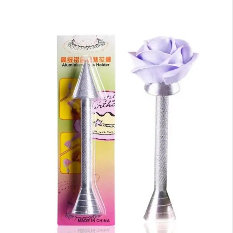 

1pc Aluminium Alloy Baking Pastry Cone Holder Cake Piping Rod Icing Cream Flower Roses Decoration Tool A40