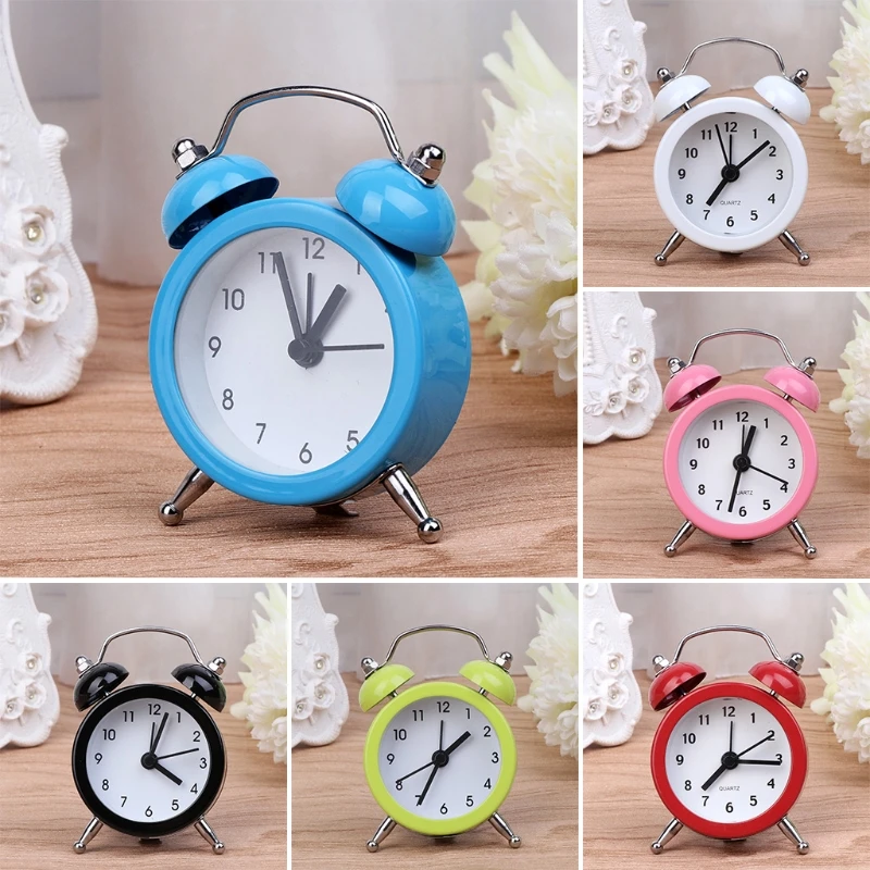 Portable Cute Mini Round Battery Alarm Clock Desktop Table Bedside Clocks Decor Portable Cute Mini Round Battery Alarm Clock Desktop Table Bedside Clocks Decor