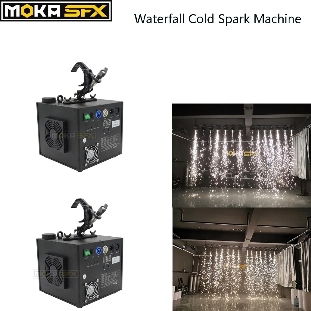 

2pcs Waterfall Cold Spark Firework Machines with Flight Case DMX Wireless Remote Control for Wedding Nightclub Stage Party