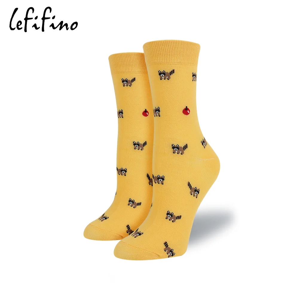 Летние милые женские хлопковые милые Мультяшные носки с изображением панды, бамбука, курицы, свиньи, овцы, енота, курицы, женские носки Le08740 - Цвет: 2