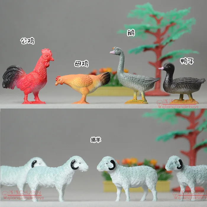 High quality Small solid animal model toy hen duck...