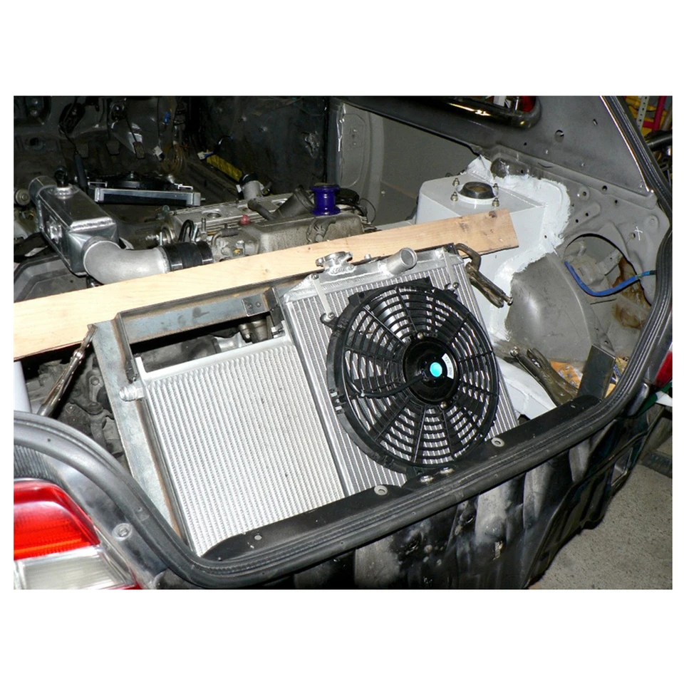 12 inch High Performance 12V Electric Slim Radiator Cooling Fan Universal Car Push Pull Engine Fan with Mounting Kit Engine Cooling Fan